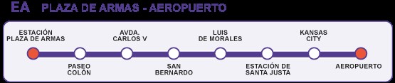 Map of the Seville tram