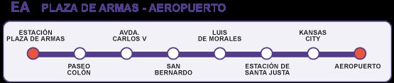 Plan du tram de Séville