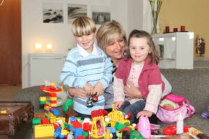 Children playing with legos