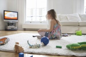 Child watching a cartoon