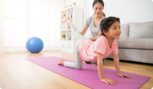 Child doing yoga